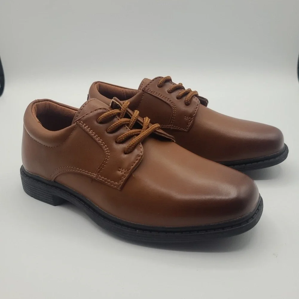 Stacy Adams Boys Dunbar 41179-221 Brown Leather Brown Dress‎ Shoes Size 11 M